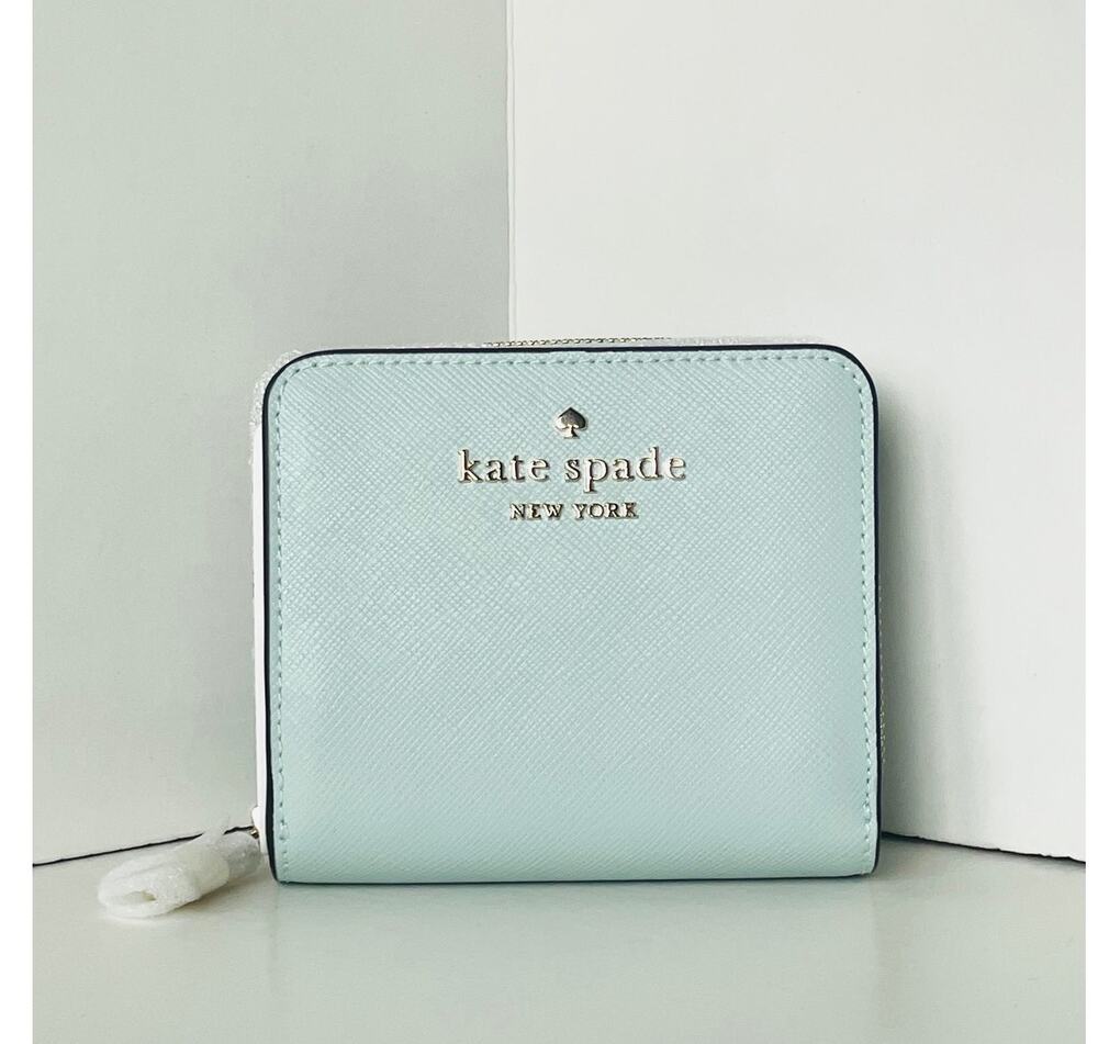 Kate Spade Staci Small Blue Saffiano Leather Wallet